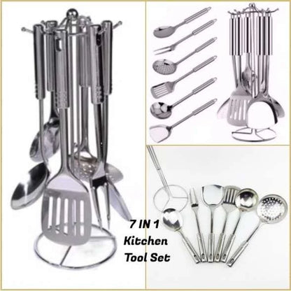 [A1-982] Stainless Steel 7pcs Kitchen Tool Set Upscale Kitchenware