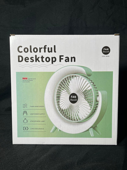 [A1-1201] Fan Dazzle Colorful Desktop Fan Cool Wind