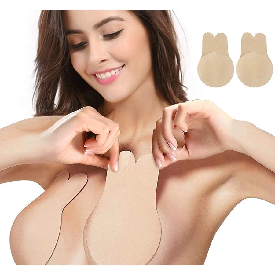 Rabbit Ear Style Nipple Silicone Bra - 1 Pair
