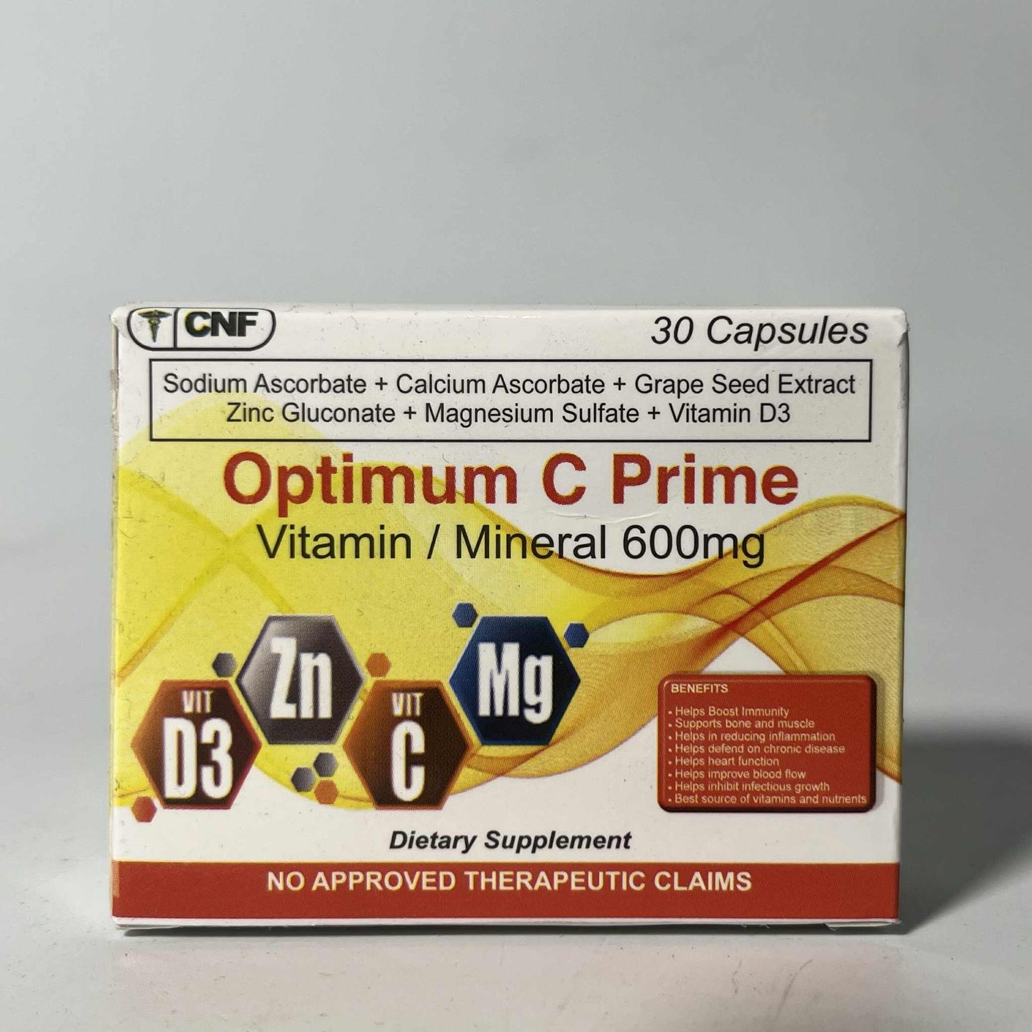 CNF Optimum C Prime 30s (600mg) - 30 Capsules