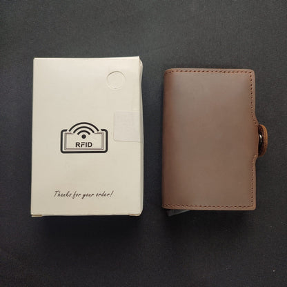 ?? RFID Mini Wallet- Crazy Horse Dark Brown