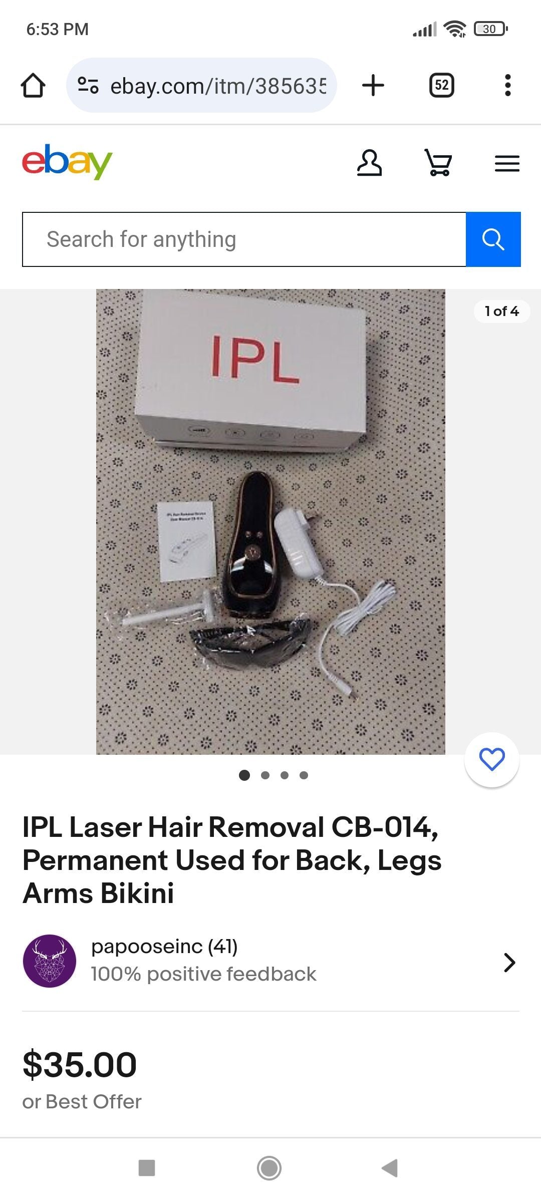 CB-014 IPL Hair Removal Device - White