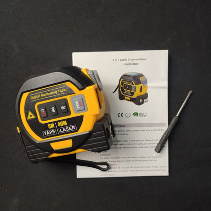 3 in 1 Laser Tape Measure 5m Steel tape + 40m Laser Ranging