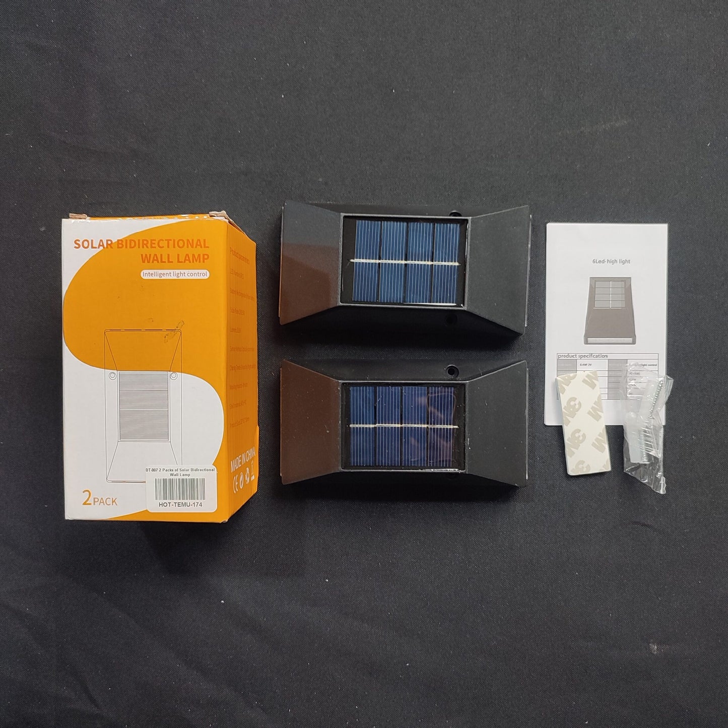 DT-007 2 Packs of Solar Bidirectional Wall Lamp