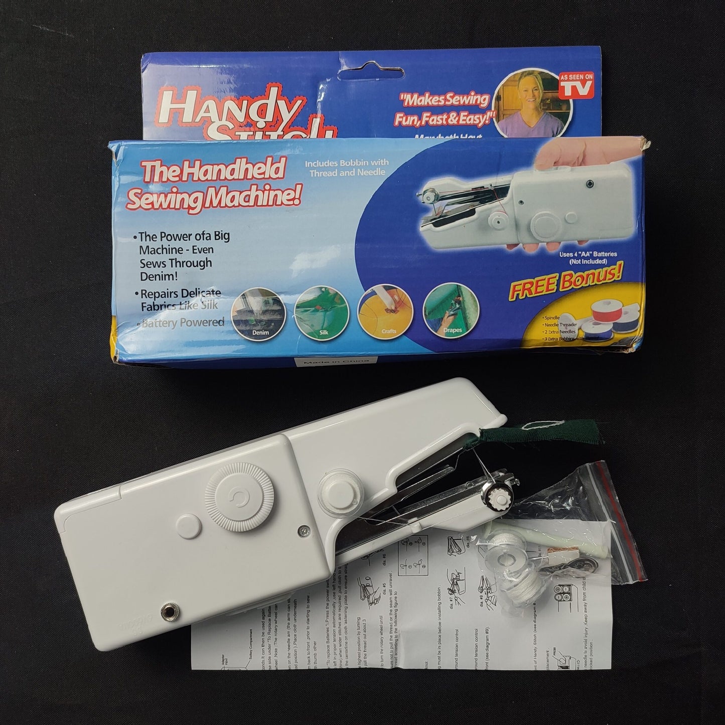 Handy Stitch The Handheld Sewing Machine Portable & Cordless- White