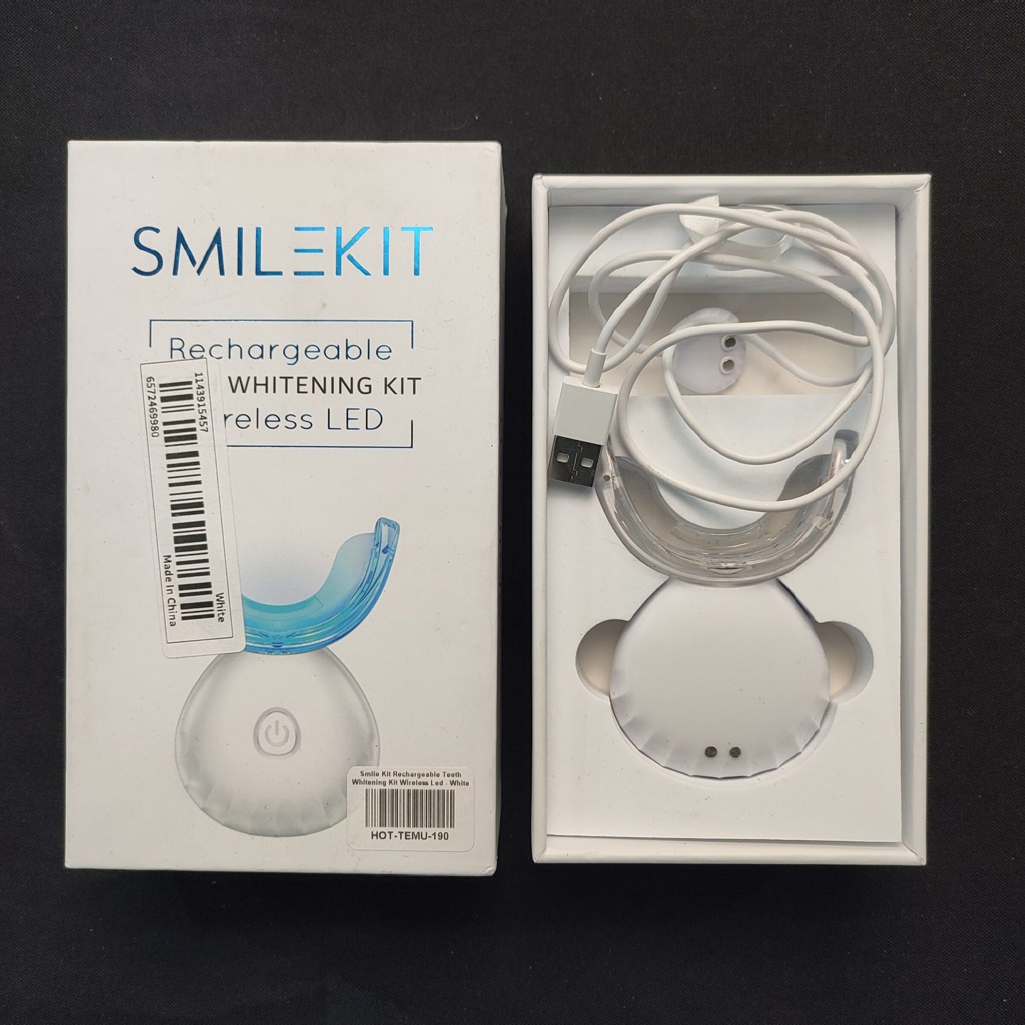 Smile Kit Rechargeable Teeth Whitening Kit Wireless Led - White