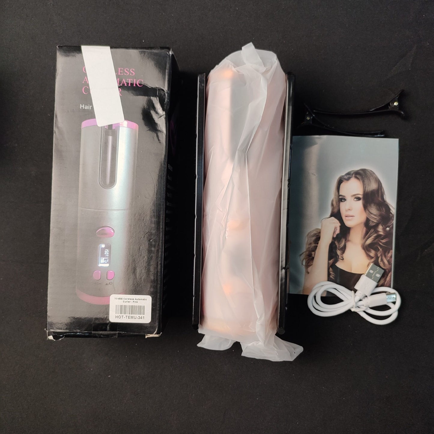 YX-808 Cordless Automatic Curler - Pink