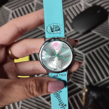 Girl Elle Watch Sky Blue Blah Blah Blah W/O Box (GW40007S05X)