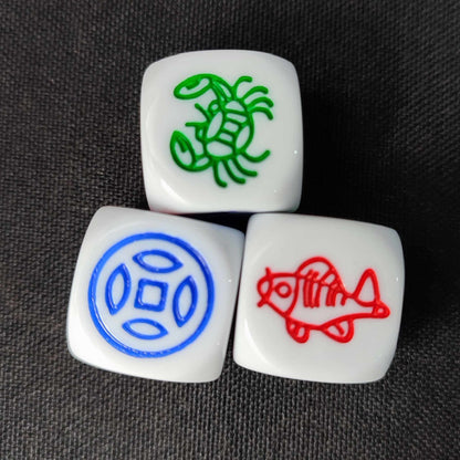 Crabs & Fish Roll Dice 3pcs