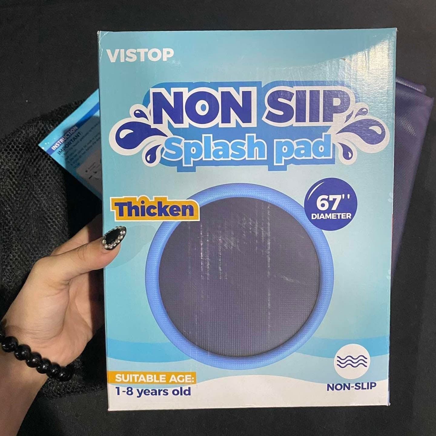 Vistop Non Siip Splash Pad 67" For Dogs too - Overruns Stocks(Wrong Spelling in the box)