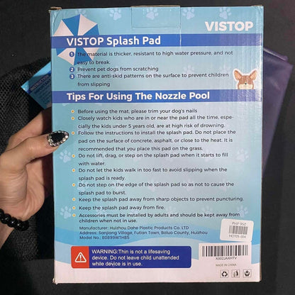 Vistop Non Siip Splash Pad 67" For Dogs too - Overruns Stocks(Wrong Spelling in the box)