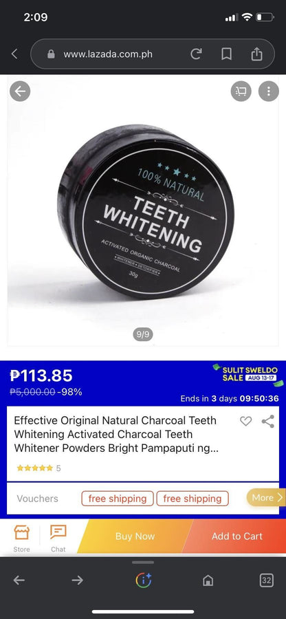 100% Natural Teeth Whitening - 30g