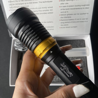 Aluminium Alloy Flashlight W/ Battery & Battery Charger - T6061