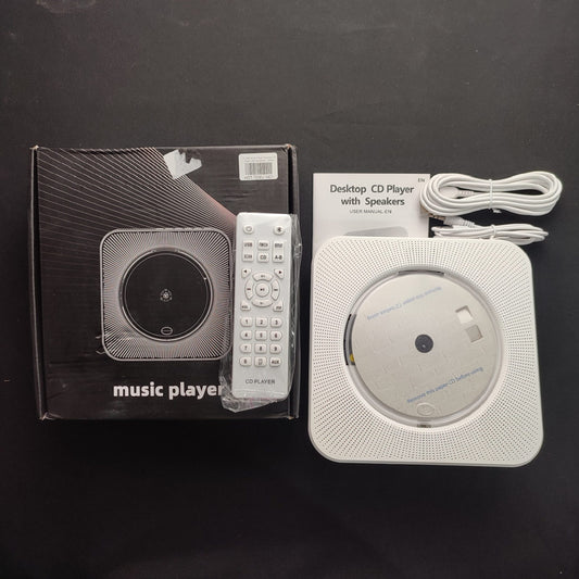 KC-806 Music Player Desktop CD Player with Speakers - White