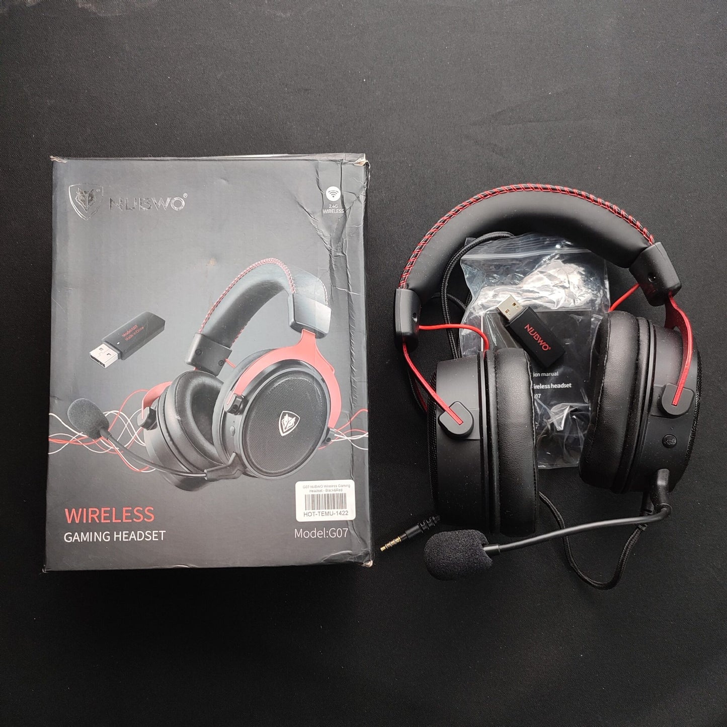 G07 NUBWO Wireless Gaming Headset - Black&Red