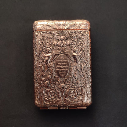 Antique Cigarette Case - Ancient Red Bronze