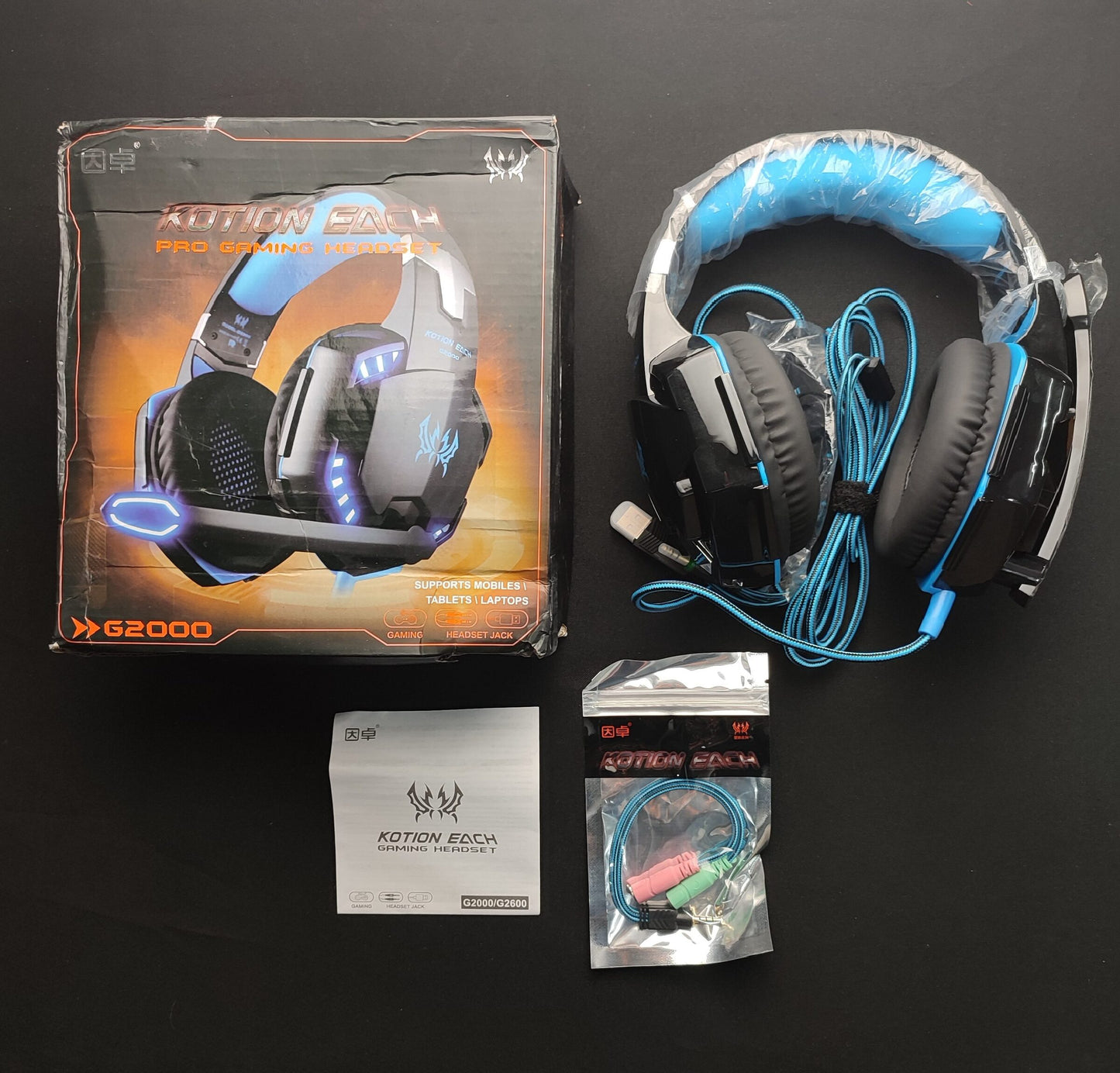 G2000 Kotion Each Pro Gaming Headset - Black/Blue