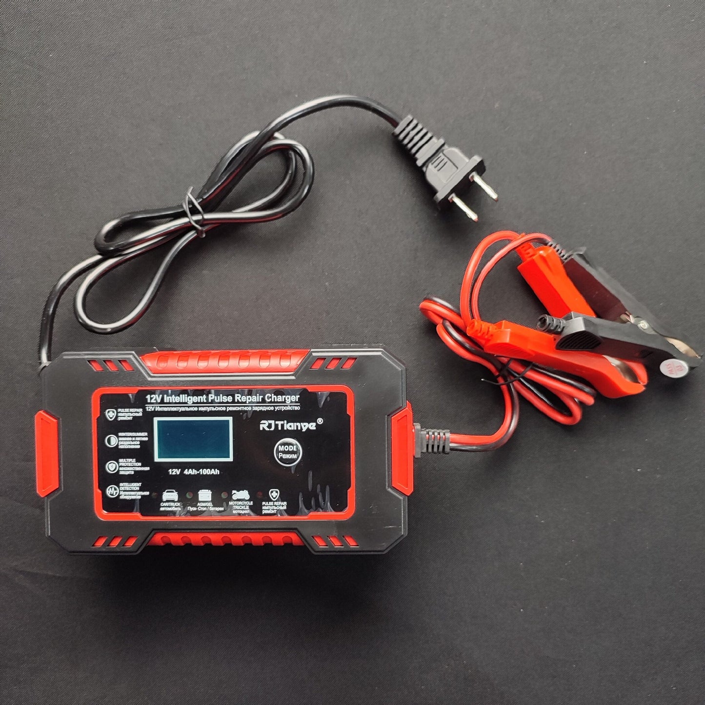 RJ Tianye 12 V Intelligent Pulse Repair Charger - Red