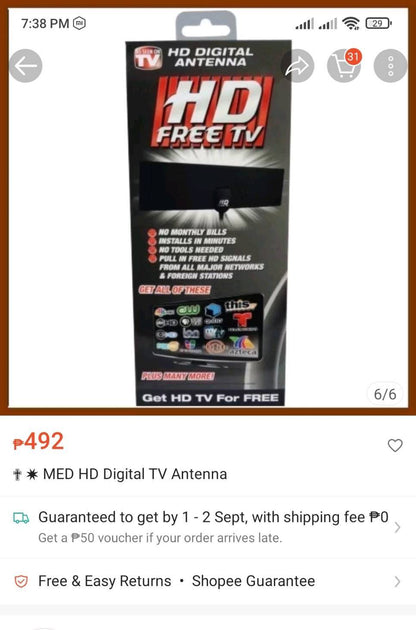 HD DIGITAL ANTENNA HD FREE TV