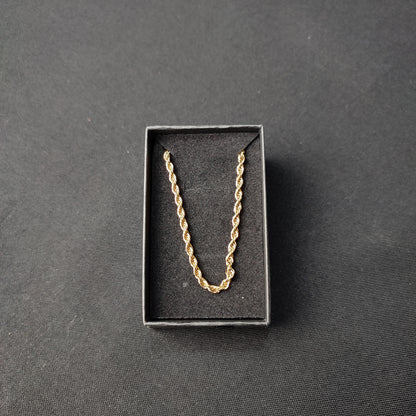 Gold Twisted Rope Chain Necklace (2mm*24inches) with Color Box