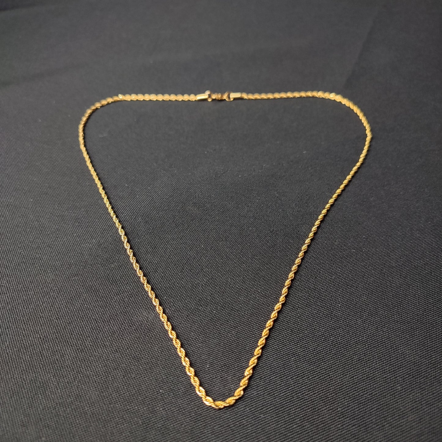 Gold Twisted Rope Chain Necklace (2mm*24inches) with Color Box