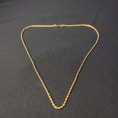 Gold Twisted Rope Chain Necklace (2mm*24inches) with Color Box