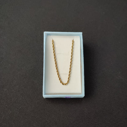 Gold Twisted Rope Chain Necklace (2mm*24inches) with Color Box