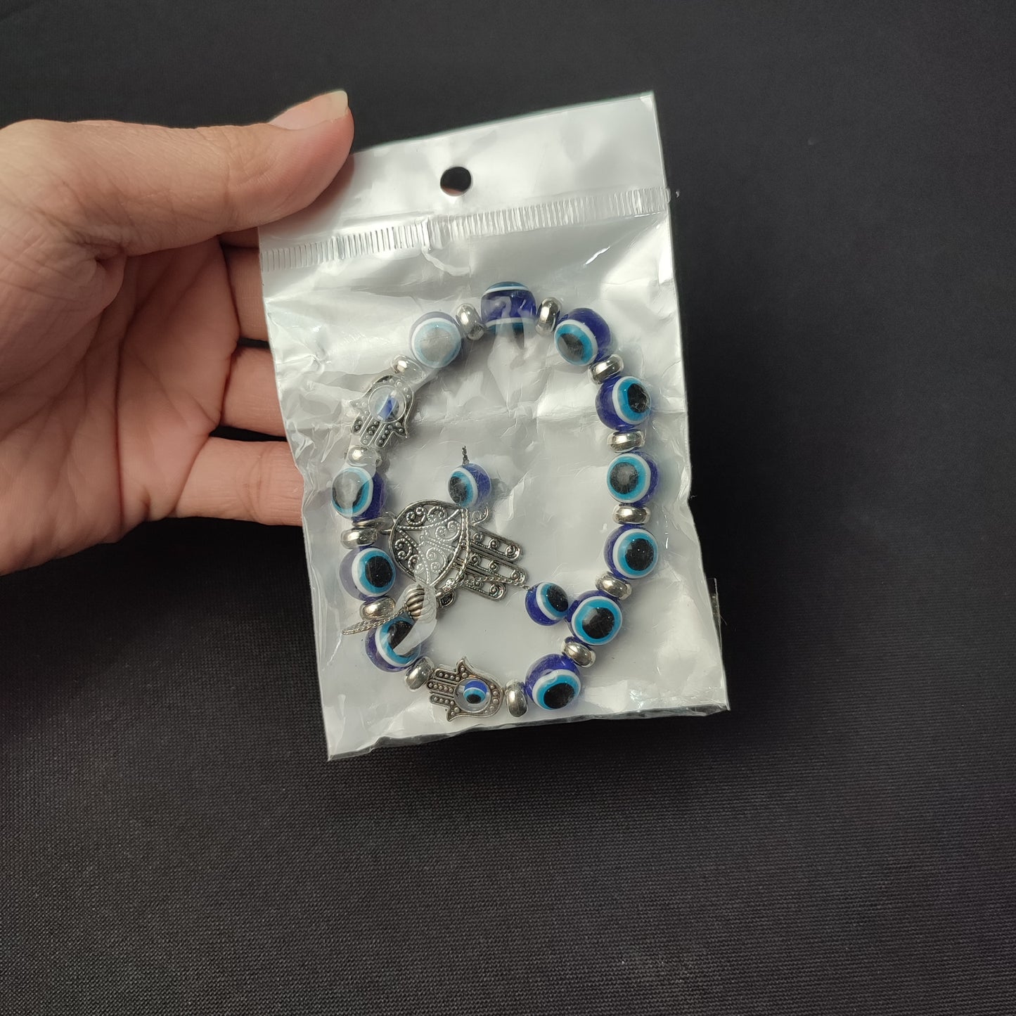 Blue Eye Beaded Lucky Charm Bracelet without Box