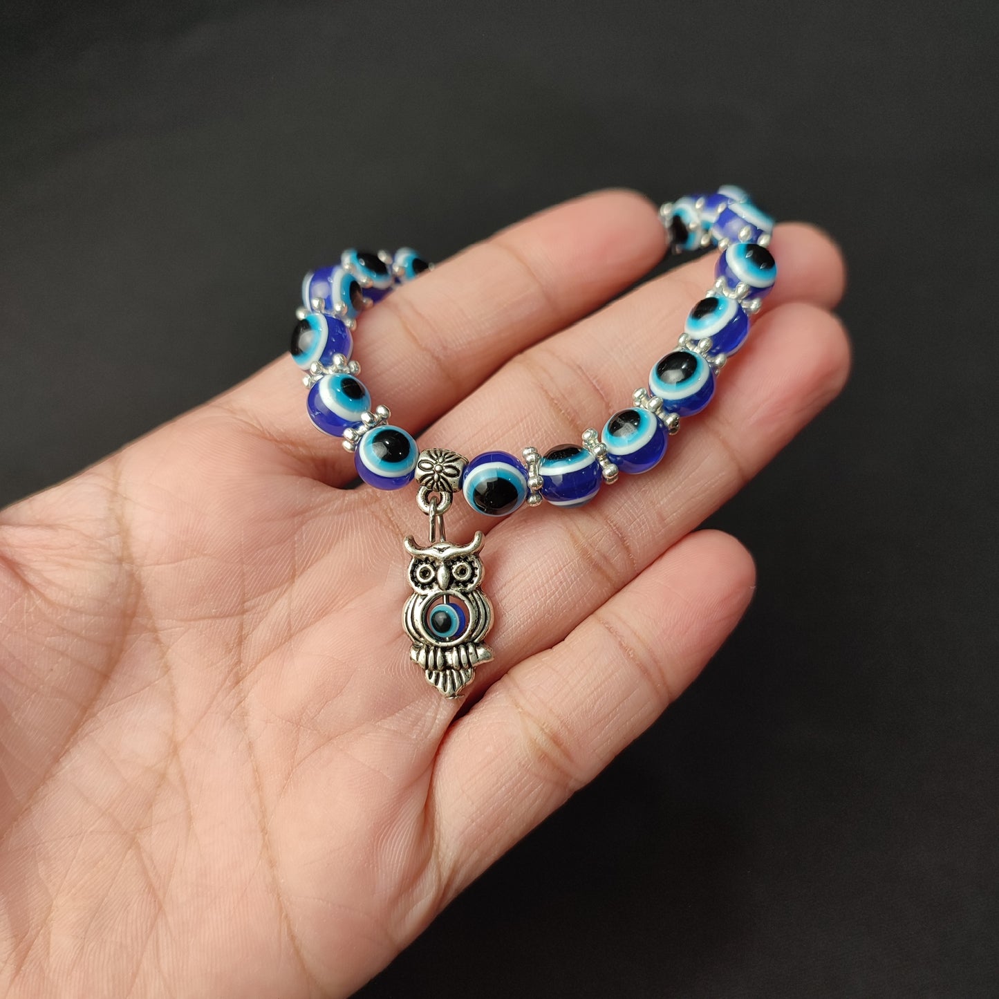 Blue Eye Beaded Lucky Charm Bracelet without Box