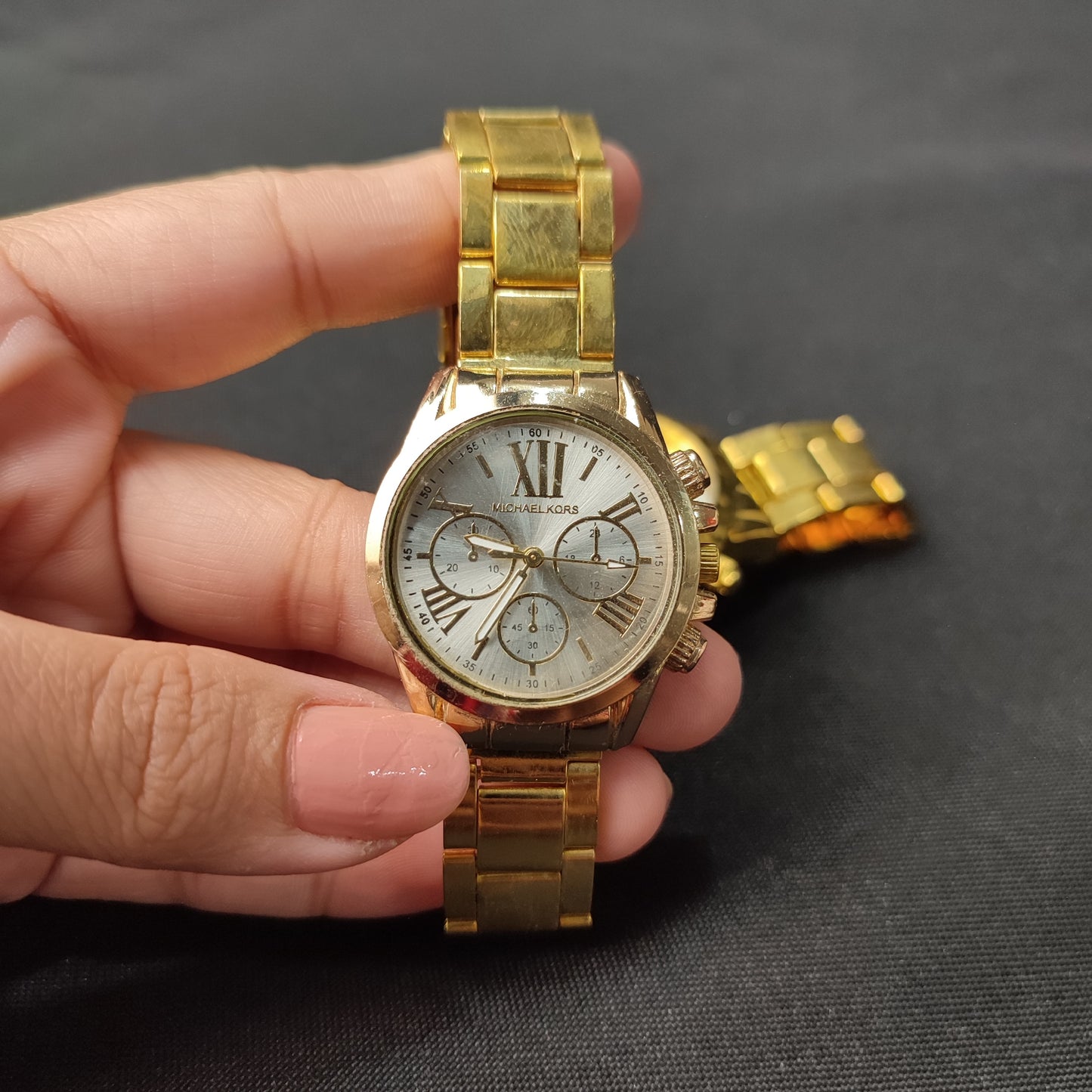 Michael Kors 3 Gold Analog Couple Watch - White Hour Hand with MK Quality Box