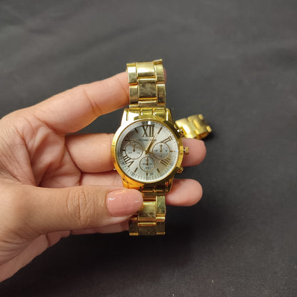 Michael Kors 3 Gold Analog Couple Watch - Gold Hour Hand with MK Quality Box