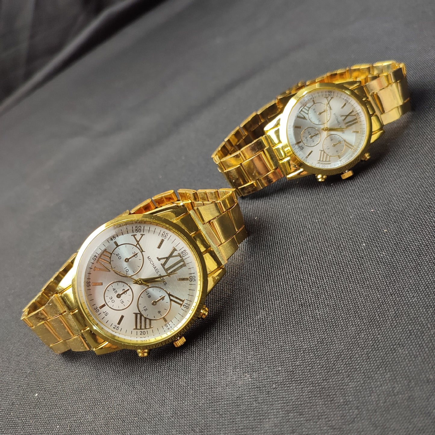 Michael Kors 3 Gold Analog Couple Watch - Gold Hour Hand with MK Quality Box