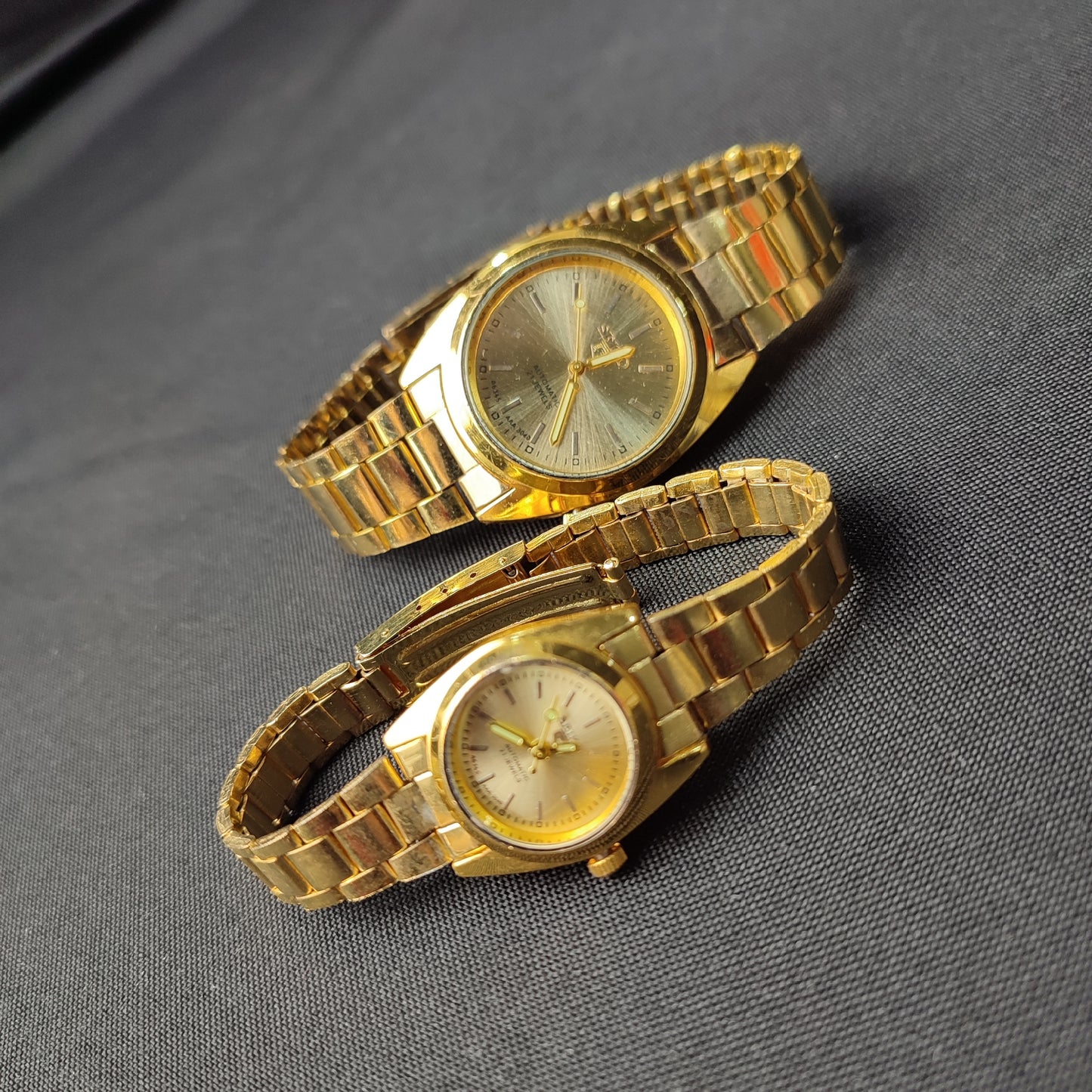 Seiko 5 Gold Analog Couple Watch - White Hand with Quality Box