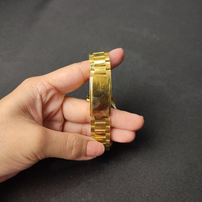 Seiko 5 Men's Gold Analog Watch White Hand with Regular Box