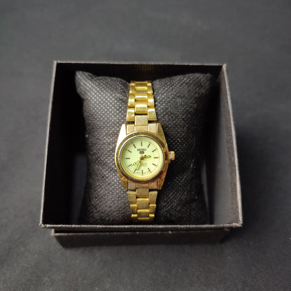 Seiko 5 Women's Gold Analog Watch - Green Hand with Regular Box