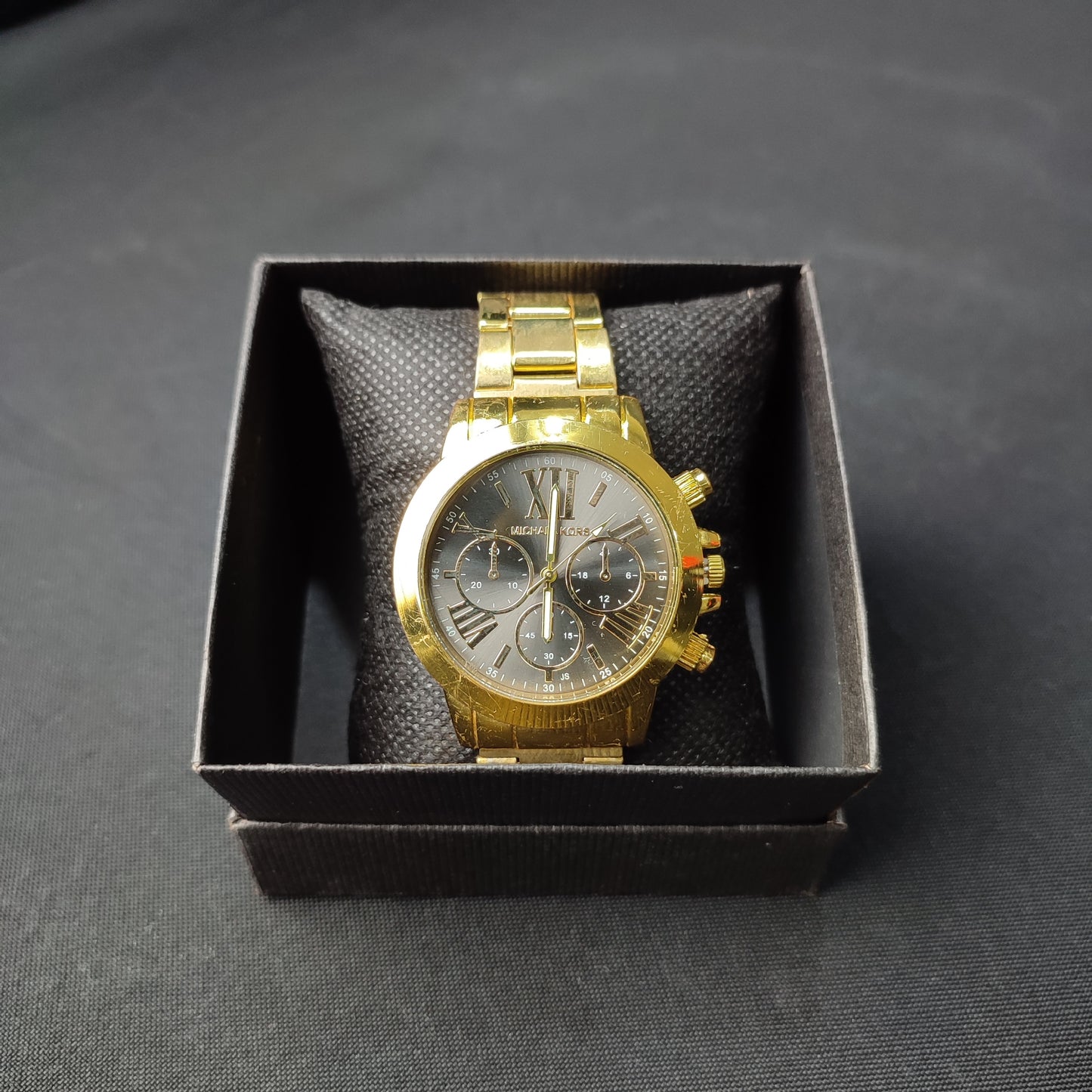 Michael Kors 3 Gold Analog Men's Watch - White Hour Hand with Regular Box