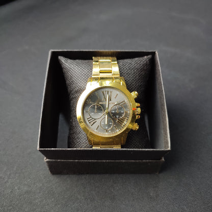 Michael Kors 3 Gold Analog Men's Watch - White Hour Hand with Regular Box