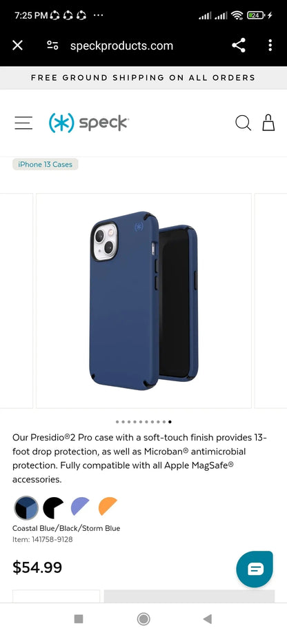 SPECK (UNIT: IPHONE 13 PRO COLOR: PRESIDIO 2 NAVY BLUE)