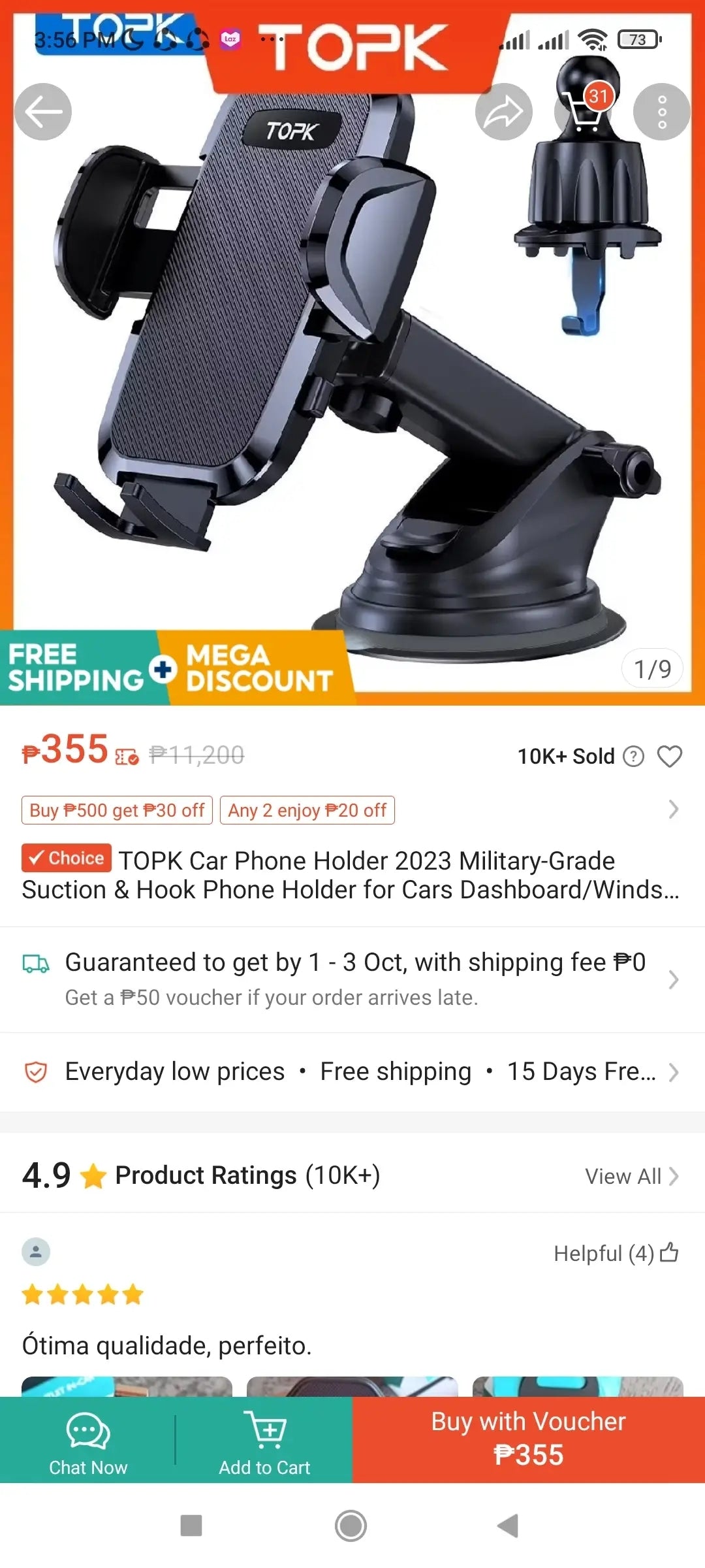 TOPK Car Vent Mount - Black