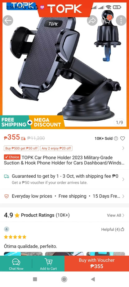 TOPK Car Vent Mount - Black