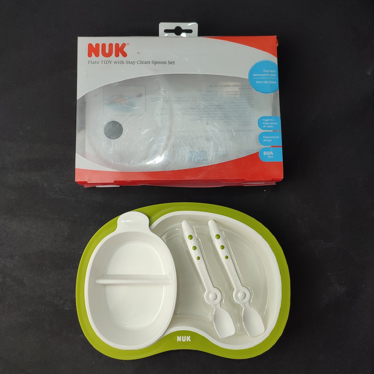 Nuk Plate Tidy Stay Clean Spoon Set