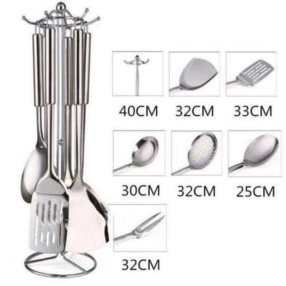 [A1-982] Stainless Steel 7pcs Kitchen Tool Set Upscale Kitchenware