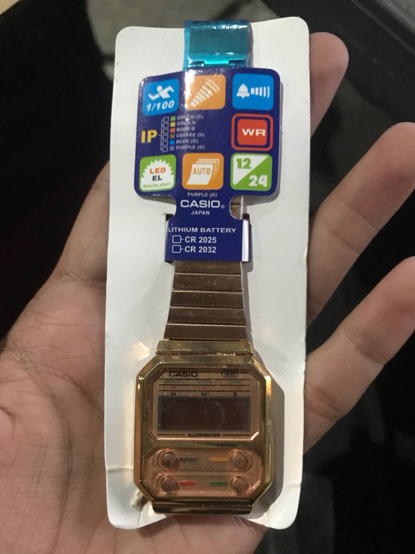 Casio Illuminator Vintage Stainess Steel Digital Watch A100WE