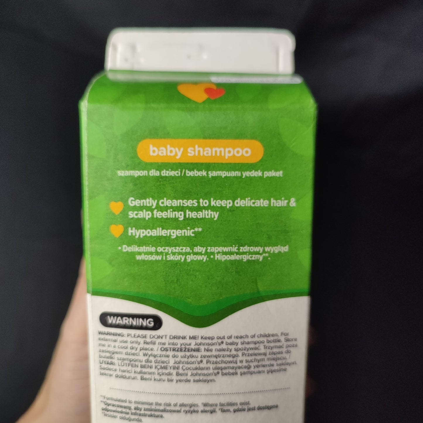 Johnson's Hypoallergenic Baby Shampoo Eco Refill Pack 1 Liter