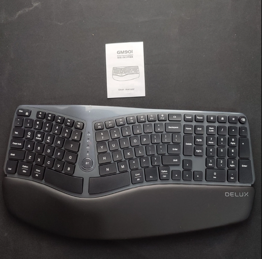 GM901 Delux Wireless Ergonomic Keyboard - Black