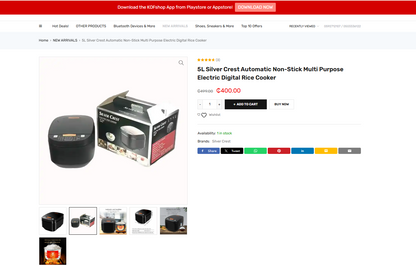 [A1-1287] Silver Crest Electric Rice Cooker Multi-Function 5.0L 900w  TK-208