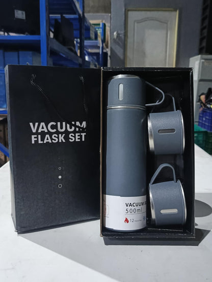 [A1-530] Vacuum Flask Set with 2 Cups - Stainless Steel Thermos Flask 500ml