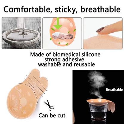 Rabbit Ear Style Nipple Silicone Bra - 1 Pair