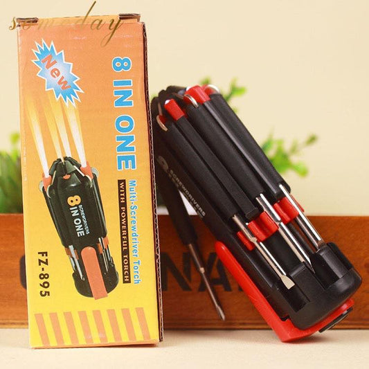 [A1-362] 8 in One Multi-Screwdriver Torch FZ-895