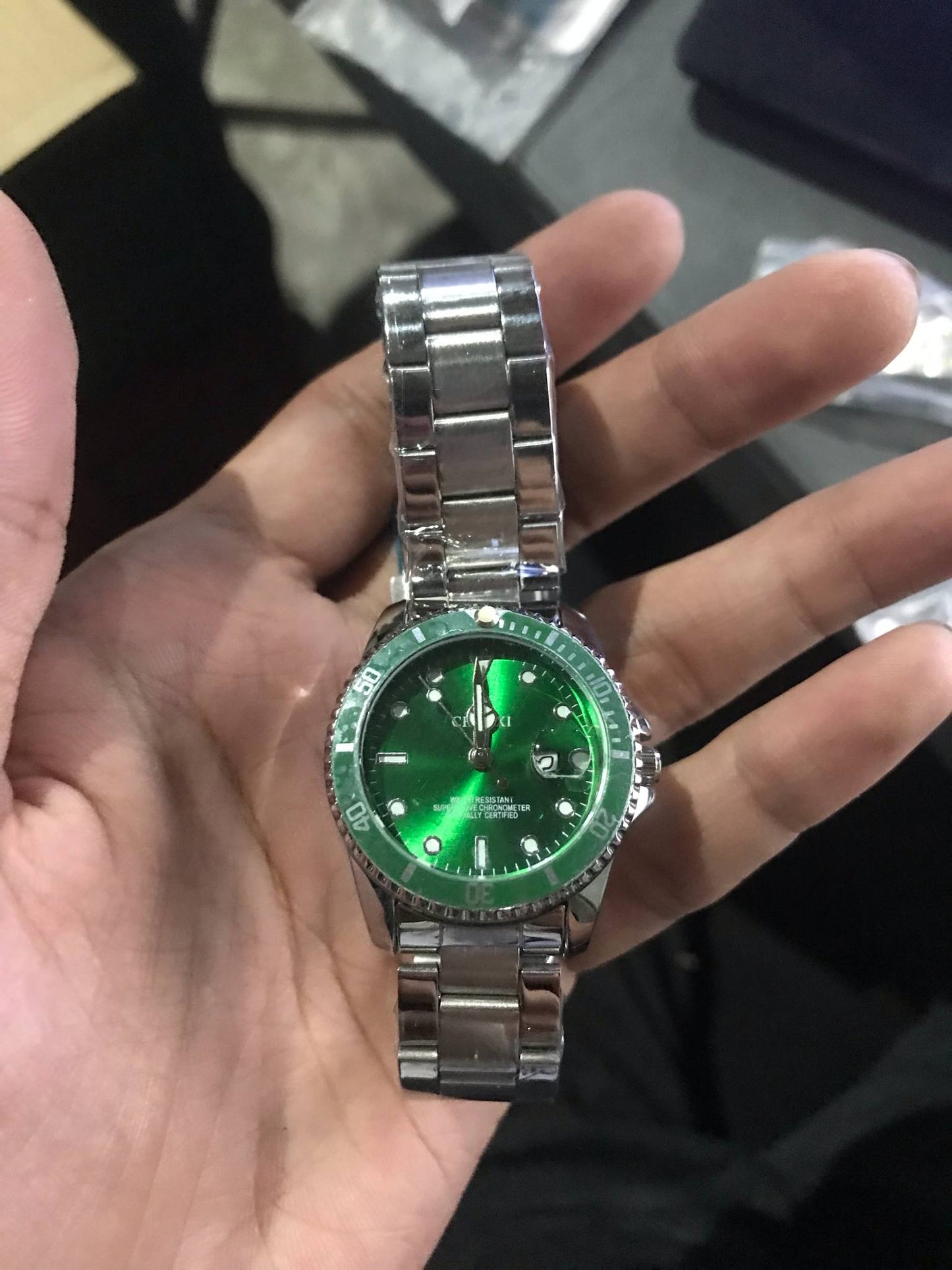 Chenxi Datejust Analog Watch Stainless Steel - Green Dial Silver Bracelet CX-085L